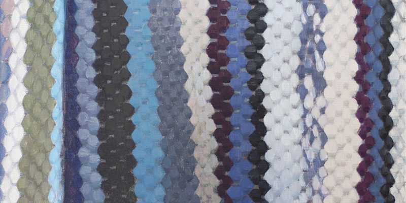 Anna Renström. Målning av en böljande trasmatta.